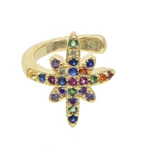 Colorful Rainbow Pavé Starburst Ear Cuff